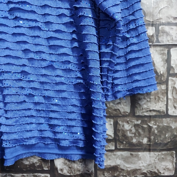 Notations Layered Ruffle Bling Blouse - Picture 10 of 17
